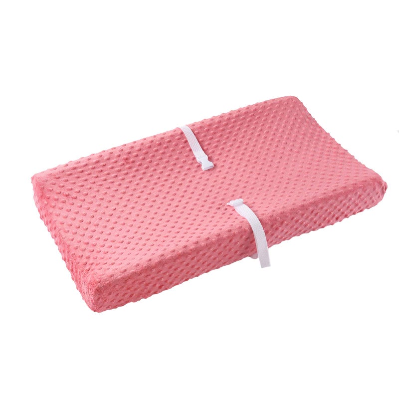 QUENESS Baby Changing Pad Cover, Super Soft Plush Dot Diaper Changing Table Covers for Baby Girls and Boys, Ultra Comfortable, Safe for Babies, Fit 32"/34'' x 16" Pad (Strawberry Red) - Image 1